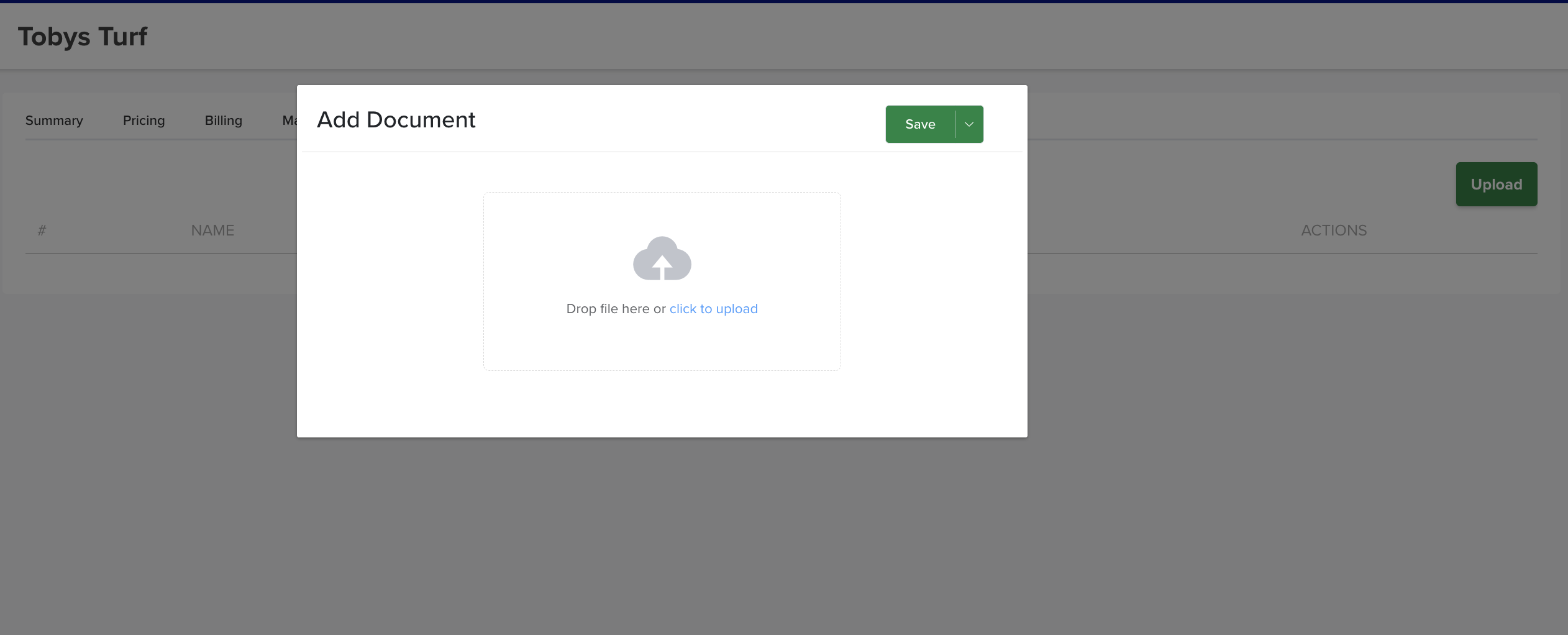 Documents — upload files against the customer