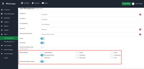 Sending a Harvesting App invitation from the Backend Portal
